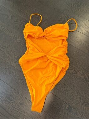 Zara tangerine bathing suit Small